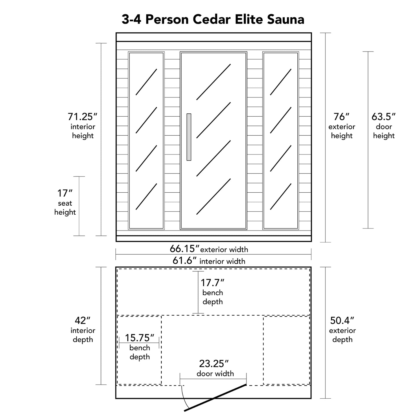 Cedar Elite 3-4 Person Premium Sauna w/ 9 Carbon Heaters Cedar Elite - SA1315