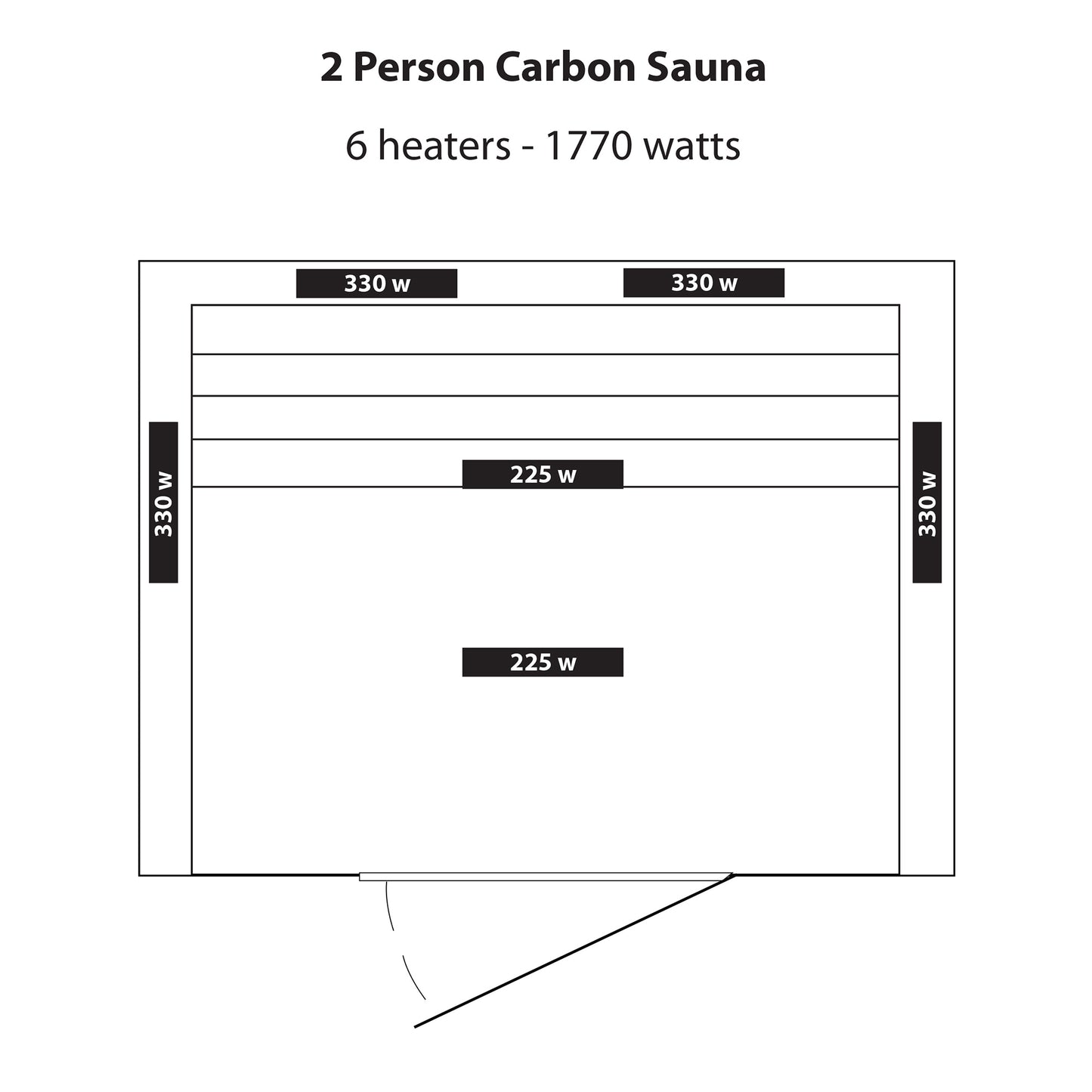 Infrared 2 Person Sauna with Carbon Heaters - Coronado Series - SA2409